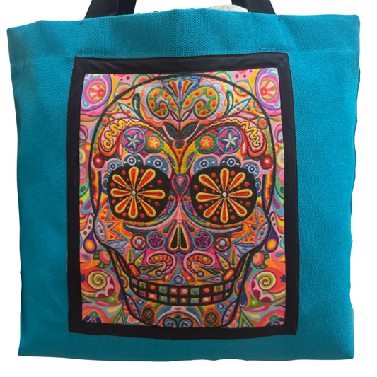 BOLSA GABARDINA CALAVERA AZUL