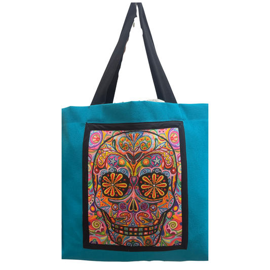 BOLSA GABARDINA CALAVERA AZUL