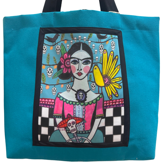 BOLSA GABARDINA FRIDA AZUL